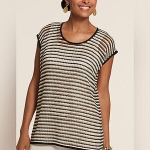 Chico’s Gold‎ & Black Metallic Pullover Seater size small